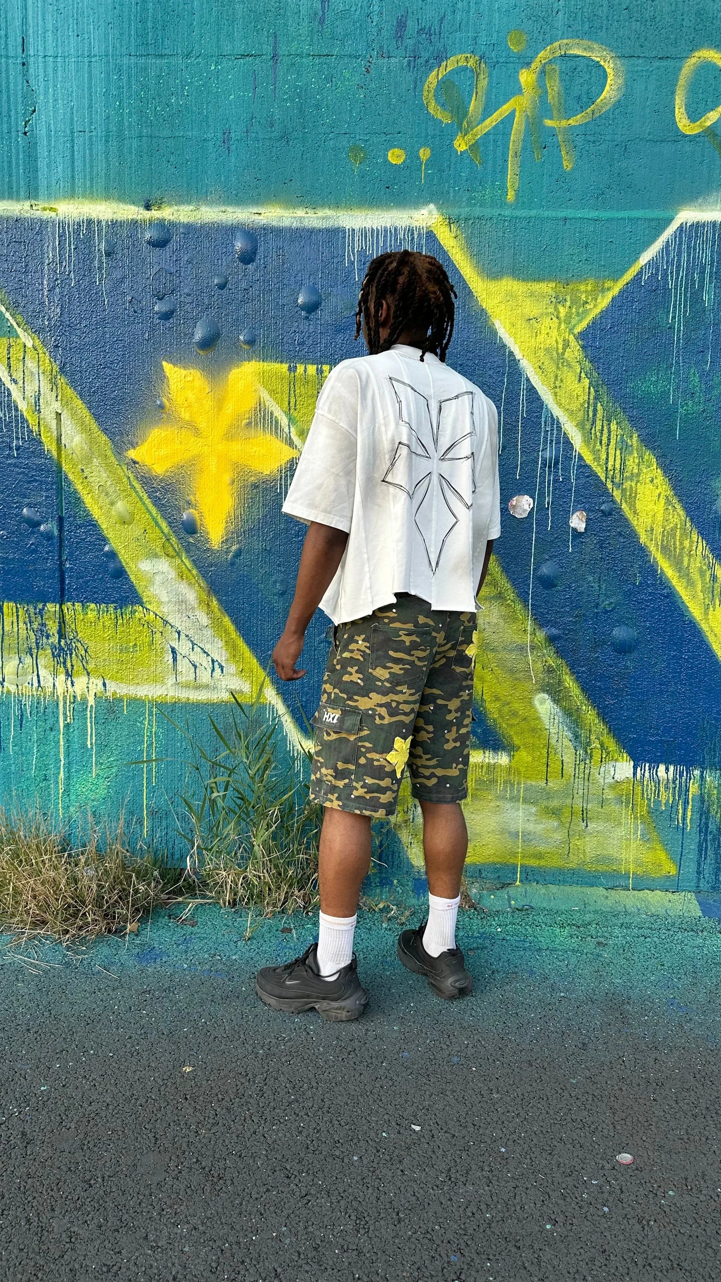 CAMO RHINESTONE HXL JORTS