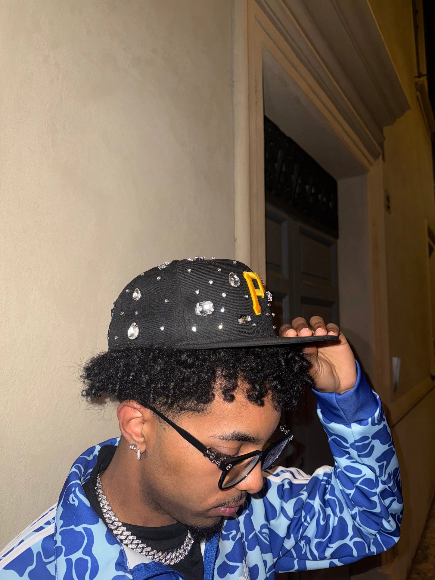 P RHINESTONE CUSTOM HAT